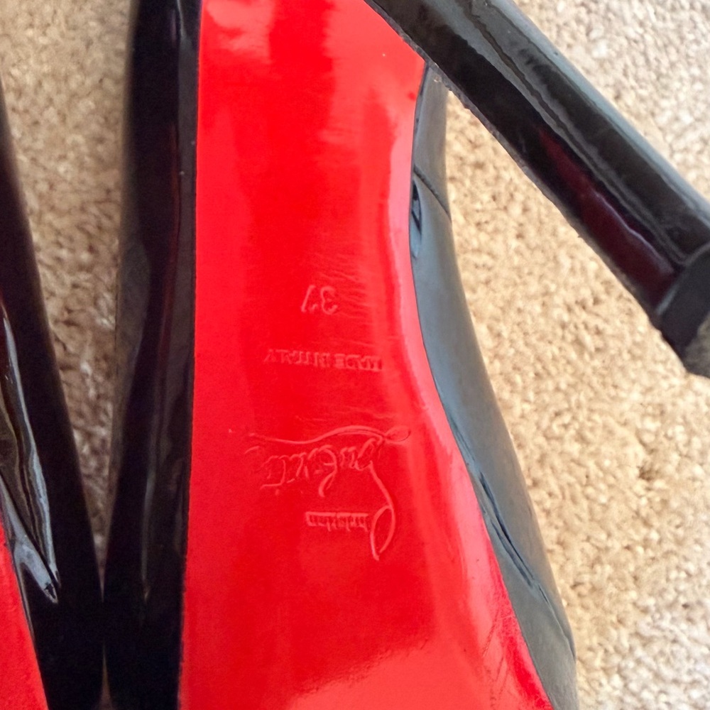 Christian Louboutin Black Patent Peep Toe Pumps - Picture 7 of 15